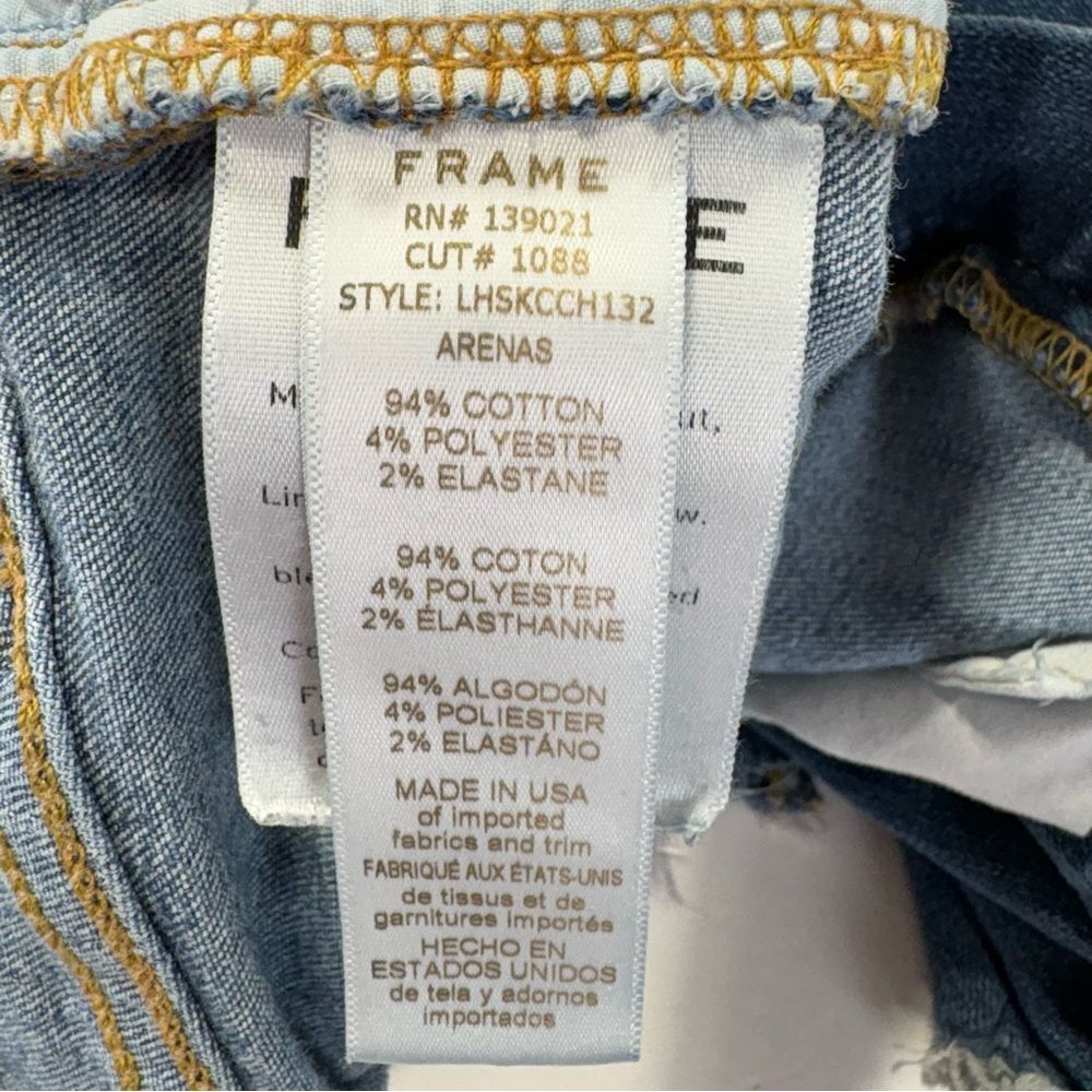 Frame Le High Skinny Crop Jeans Size 30 Arenas Wash Step Fray Hem Distressed - Picture 6 of 12
